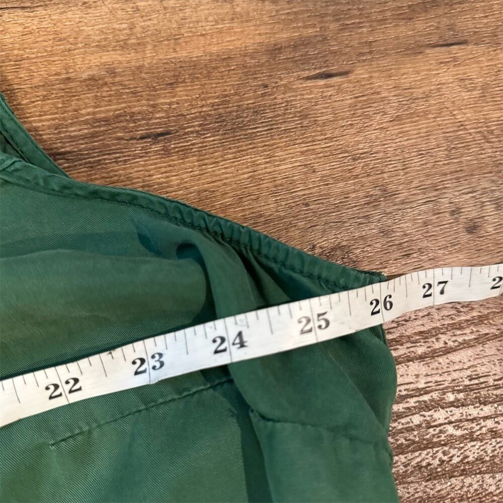 Lane Bryant Shirt Dress 22 Forest Green Sleeveless Tie Belt Pockets Office READ - Picture 10 of 11